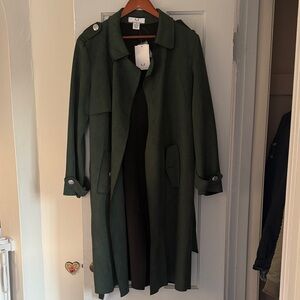 Magaschoni Faux Leather Trench